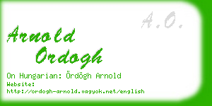arnold ordogh business card